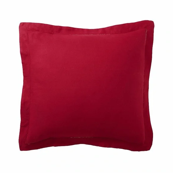 Pottery Barn Belgian Flax Linen EURO Sham Merlot 2 Pack New in Packages - Picture 2 of 4